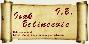 Isak Belinčević vizit kartica